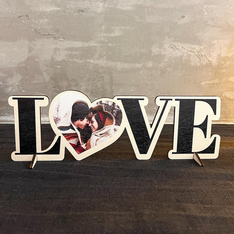 Scritta Love Legno con stampa FOTO UV